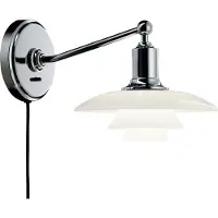 Louis Poulsen Vägglampa , PH 2/1, dimbara, Metallisk, Vardagsrum, Glas, Design