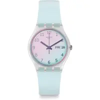 Swatch Quartz Serie Dubbeldatum Laser Spegel Vattentät Klocka Unisex Klockor Blå GE713 Sky Blue