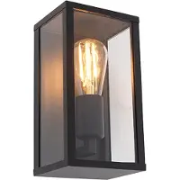QAZQA Industriell vägglampa svart 26 cm IP44 - Charlois