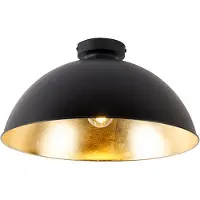 QAZQA Taklampa svart med guld 42 cm justerbar - Magnax
