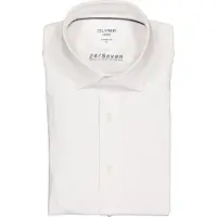 Olymp Luxor Jersey Stretch Skjorta 24/Seven Vit Storlek