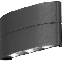 Konstsmide LED utomhus vägglampa Chieri, Svart, Aluminium / grå / zink, Modern, LED-vägglampa utomhus