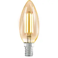 Eglo E14 LED C35 vintage amberfärgad dekorationslampa med varmt vitt ljus