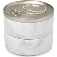 SmartaSaker Smyckessask rund, TESORA, Ø 12,7cm, Umbra, Marmor / Silver