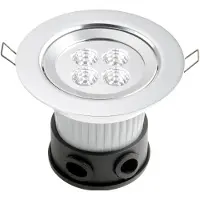 Konstsmide Infälld spot med power-LED LED, Aluminium / grå / zink, Syntetmaterial, Modern, Taklampa