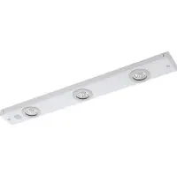 Eglo KOB LED-listsystem/armatur vit för skåp/underskåpsbelysning 3x2,3W 3x260 lm 3000K med strömbrytare 60 cm