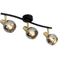 QAZQA Taklampa guld 56 cm med rökglas 3-ljus - Vidro