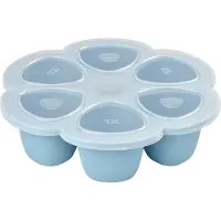 Beaba silikon barnmatbehållare Multiportions, XL (6x150 ml), blå