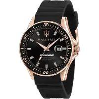 Maserati Sfida Svart Silikon/Gummi Herrklocka Mekanisk Automatisk R8821140001 svart