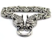 Northern Viking Jewelry Clasp Byzantine kejsarlänk Wolf Head armband NVJRA015