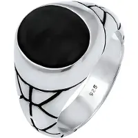 KUZZOI Ring 'Siegel' svart / silver