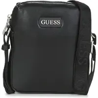 GUESS Dan dokumenthållare läder crossbodyväska svart mini för män