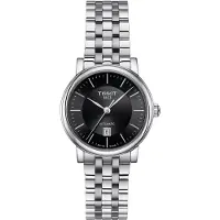 Tissot Carson Serie Mekaniskt Urverk 50M Vattentät Klocka 30Mm Svart Urtavla Rostfritt Stålboett Rostfritt Stålarmband T122.207.11.051.00 Regular Watch Box
