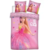 Licens Barbie sängkläder - 100% bomull - Junior sängset 100x140 cm - Barbie och stjärnor