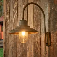 MORETTI Luce Vägglampa utomhus CASALE, Brun / mässing, Mässing, Antik