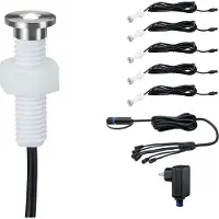 Paulmann MicroPen II 93695 Belysningssystem Plug&Shine LED-lampor att montera in, för utomhusbruk (grundset) Set 5 st LED 1.1 W Varmvit Silver