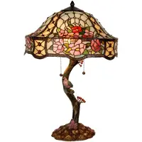 Clayre & Eef Tiffany bordslampa CLAIRE, Multifärgad, Vardagsrum / matsal, Glas, Tiffany, Bordslampa