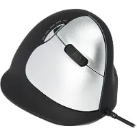 R-Go Tools RGOHELA Ergonomisk mus USB Storlek: L Optisk Svart, Silver 4 Knappar 3500 dpi Ergonomisk