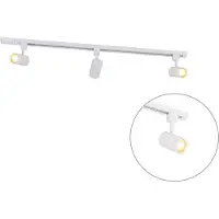 QAZQA Modernt skensystem med 3 spotlights vit 1-fas - Iconic Jeana