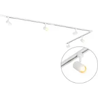 QAZQA Modernt skensystem med 5 spotlights vit 1-fas - Iconic Jeana