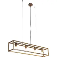 QAZQA Industriell pendellampa rostbrun 4-ljus - Cage
