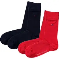 Tommy Hilfiger Strumpor - 2-pack - Basic - Röd/Marinblå - - 39/42 - Strumpor