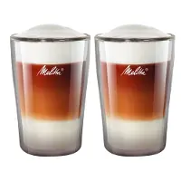 Melitta Set med 2 Borosilikatglas för Latte Machiatto 300ml Klar