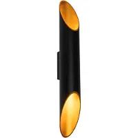 QAZQA Modern vägglampa svart med guld inuti 5,6 cm - Organo