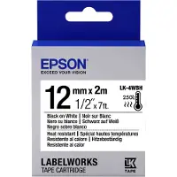 Epson LK-4WBH | svart text - vit tejp | 12mm (original)