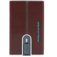 Piquadro Blue Square läder korthållare, PP5358B2R, Mahogany (för män)
