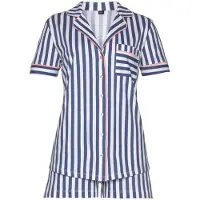 H.I.S. Kort pyjamas marinblå / ljusrosa / vit