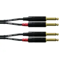 Cordial CFU 3 PP Audio Adapterkabel [2x Teleplugg 6.35 mm - 2x Teleplugg 6.35 mm] 3.00 m Svart