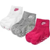 Nike Strumpor - 3-pack - Halkfri - Rosa/Vit/Grå - - 15 - Strumpor