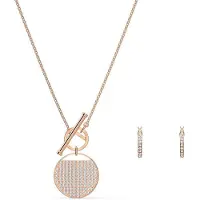 Swarovski Ginger Glittrande Paved Halsband och Örhänge Set Dam Smycken 5574915 Box (Random Color)
