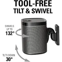 Ginza.se SANUS Wall Mount for Sonos One SL Play:1 Play:3 Pair Black