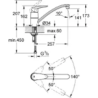 GROHE Eurodisc köksblandare – 1-grepp, gaffelformad 33770001 33770001