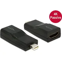 DeLOCK - Videokort - Mini DisplayPort hane till HDMI hona - skärmad - svart - stöd för 4K