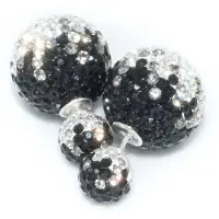 Silver Bar BB-örhängen Crystal 8/16 Blackfade