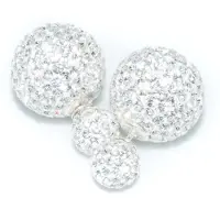Silver Bar BB-örhängen Crystal 8/16 White