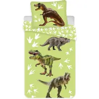 Licens Dinosaur sängkläder - 100% bomull - Junior sängset 100x140 cm - Ljusgrön