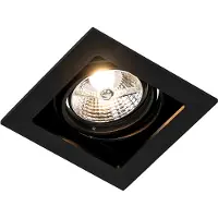QAZQA Kvadratisk infälld spotlight svart justerbar - Artemis 70
