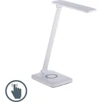 JUST LIGHT LED skrivbordslampa Florentina, dimbar, Vitt / opal, Arbetsrum / kontor, Syntetmaterial, LED-bordslampa