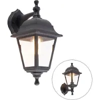 QAZQA Klassisk utomhusvägglampa svart IP44 - Capital