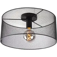 QAZQA Industriell taklampa svart - Drum Mesh