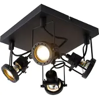 QAZQA Industriell spotlight svart 4-ljus - Suplux