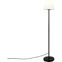 QAZQA Utomhus golvlampa svart med vit skärm IP65 25 cm - Virginia