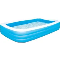 Bestway 54150, Uppblåsbar pool, 850 l, Rektangulär, Vinyl, Blå, Vit