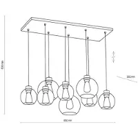 TK Lighting Taklampa , Cubus, dimbara, Flerfärgad, Vardagsrum, Glas, Modern