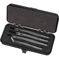 Wiha 32349 Pincett-set 4 delar Spets, Flat-bred, Avrundad