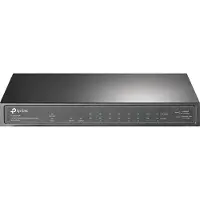 TP-LINK TL-SG1210P - Switch - ohanterad - 8 x 10/100/1000 (PoE+) + 1 x 10/100/1000 (upplänk) + 1 x gigabit SFP (upplänk) - skrivbordsmodell - PoE+ ...